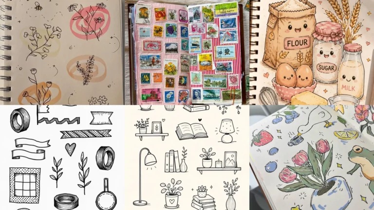 20 Aesthetic Sketchbook Doodle Ideas From Tiny Flowers to Dreamy Scenes