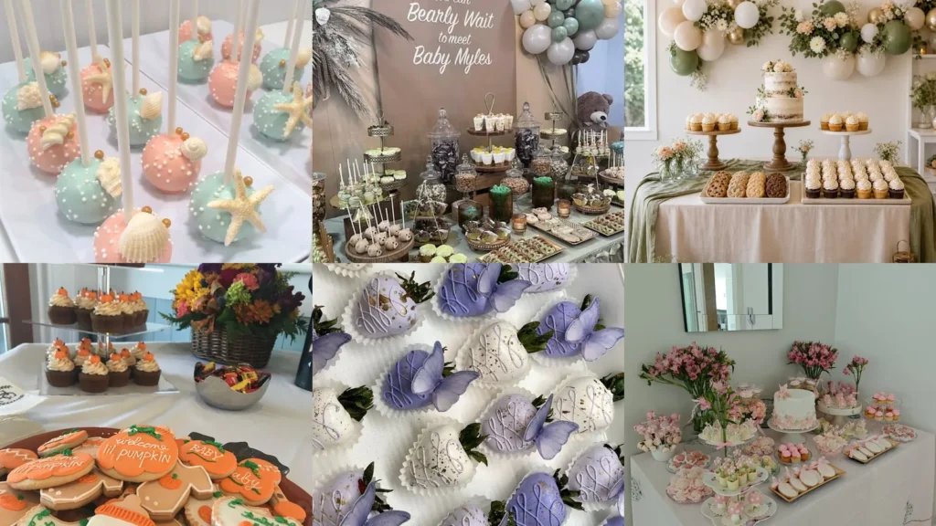 20 Baby Shower Treat Table Ideas With Cute Desserts and Pretty Details