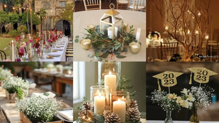 20 Banquet Table Centerpiece Ideas With Flowers, Candles and Fun Party Details