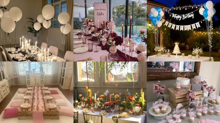 20 Birthday Table Setup Ideas With Flowers, Balloons and Sparkle
