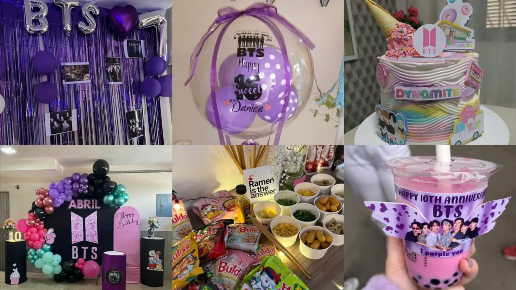20 BTS Themed Party Ideas With Purple Decor, Cakes and Cute Details