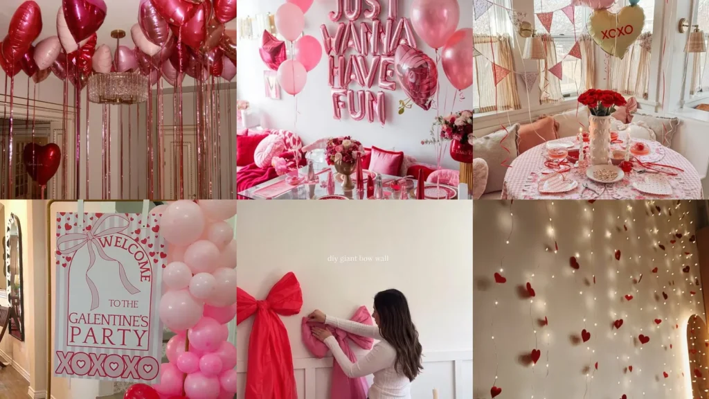 20 Galentines Party Decor Ideas With Hearts, Bows and Pink Details