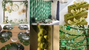 20 Green Party Decor Ideas With Pretty Tables and Leafy Backdrops