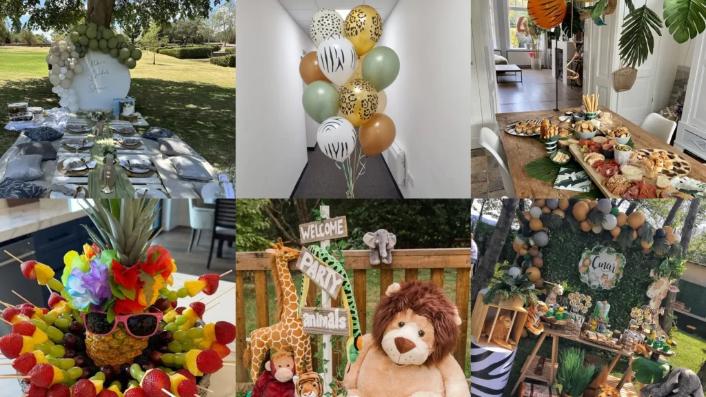 20 Jungle Theme Picnic Birthday Party Ideas With Animals, Balloons and Cute Treats
