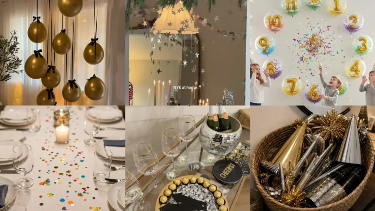 20 New Years Eve Party Decor at Home Ideas With Balloons, Stars and Sparkle