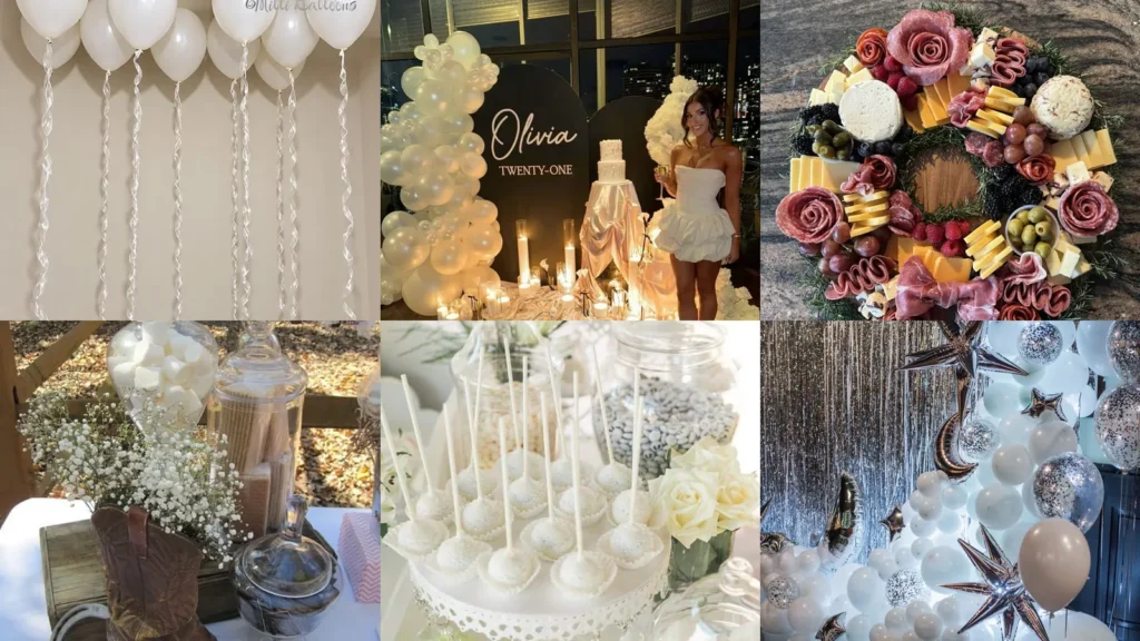 20 White Birthday Decor Ideas With Balloons, Bows and Pretty Table Details