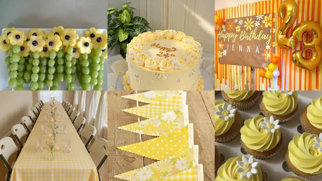 20 Yellow Themed Birthday Party Ideas With Daisies, Lemons and Sunshine
